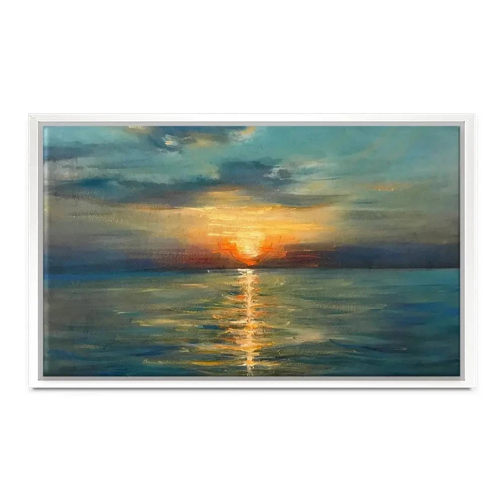 Sunrise Over The Sea Canvas Print Sunrise Over The Sea Canvas Print wall art product OlgaOsa / Shutterstock