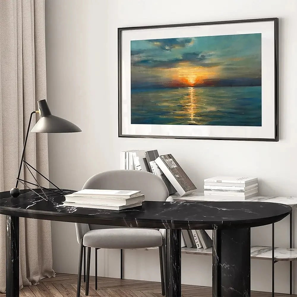 Sunrise Over The Sea Framed Art Print Sunrise Over The Sea Framed Art Print wall art product OlgaOsa / Shutterstock