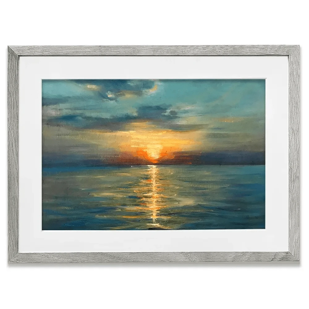 Sunrise Over The Sea Framed Art Print Sunrise Over The Sea Framed Art Print wall art product OlgaOsa / Shutterstock