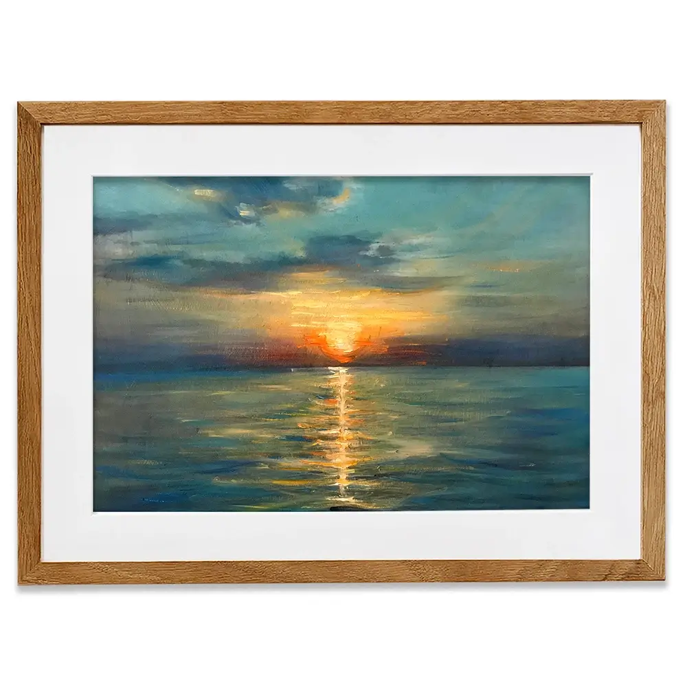 Sunrise Over The Sea Framed Art Print Sunrise Over The Sea Framed Art Print wall art product OlgaOsa / Shutterstock