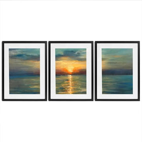 Sunrise Over The Sea Framed Art Print Trio Sunrise Over The Sea Framed Art Print Trio wall art product OlgaOsa / Shutterstock