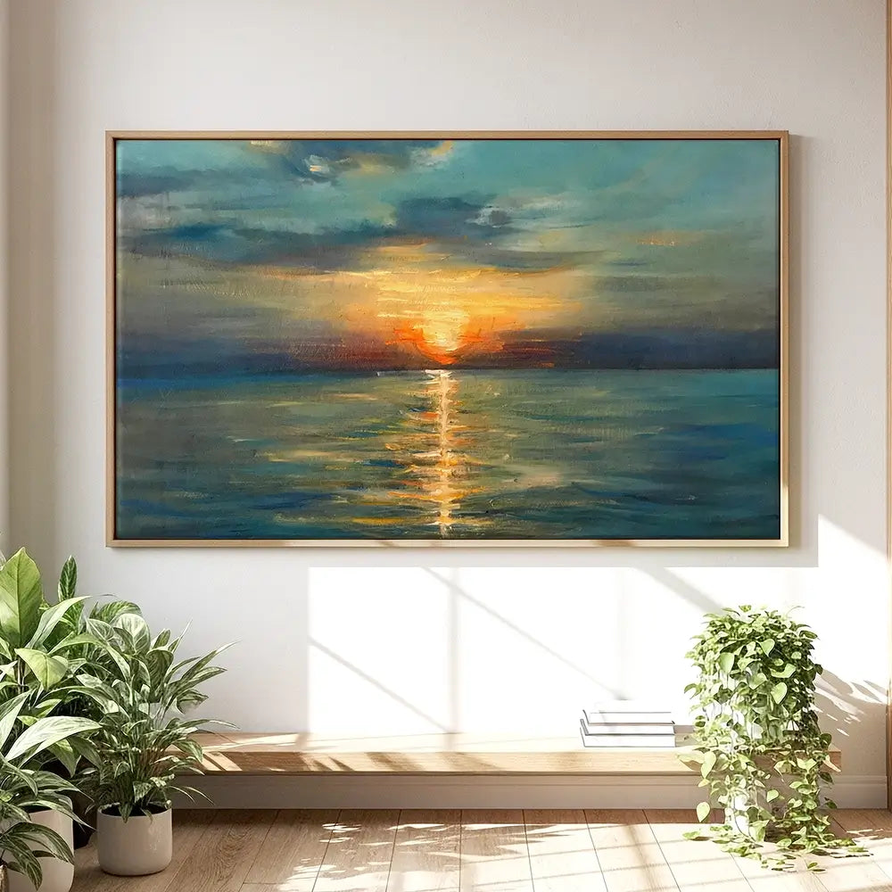 Sunrise Over The Sea Oversized Canvas Print Sunrise Over The Sea Oversized Canvas Print wall art product Art Print Shop