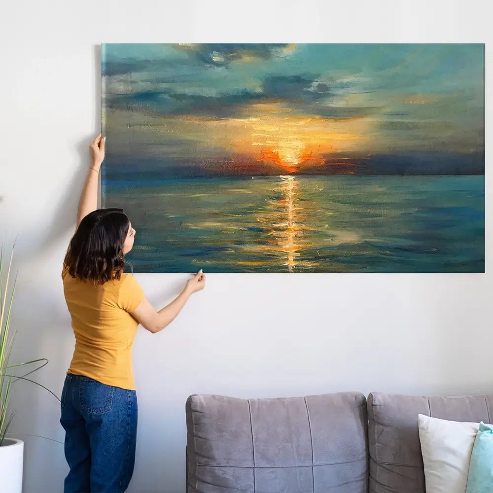 Sunrise Over The Sea Oversized Canvas Print Sunrise Over The Sea Oversized Canvas Print wall art product Art Print Shop