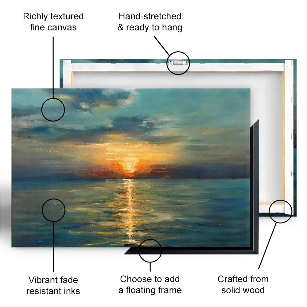 Sunrise Over The Sea Oversized Canvas Print Sunrise Over The Sea Oversized Canvas Print wall art product OlgaOsa / Shutterstock