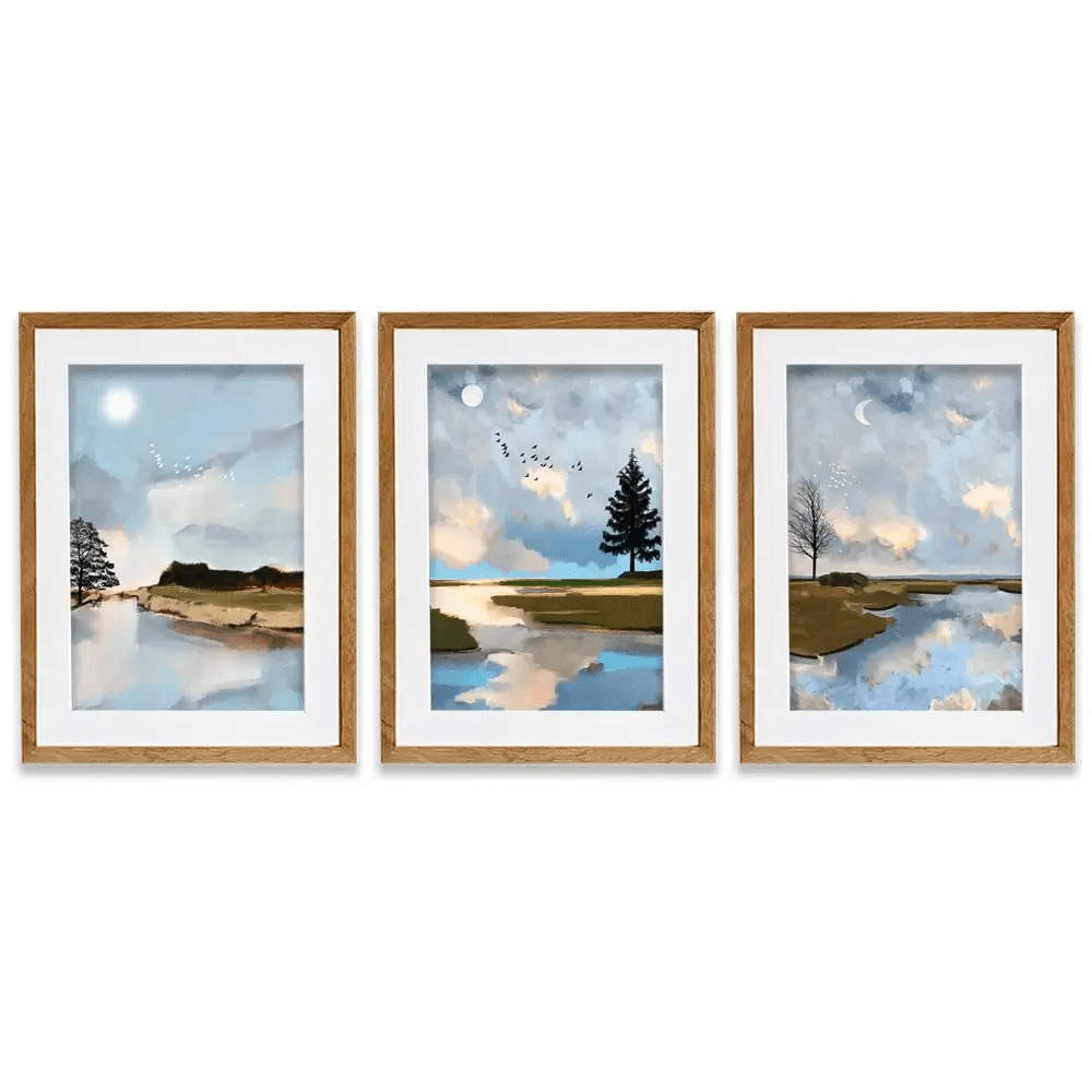 Sunrise To Sunset Framed Art Print Trio Sunrise To Sunset Framed Art Print Trio wall art product Greatart / Shutterstock
