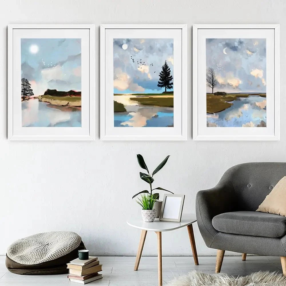 Sunrise To Sunset Framed Art Print Trio Sunrise To Sunset Framed Art Print Trio wall art product Greatart / Shutterstock