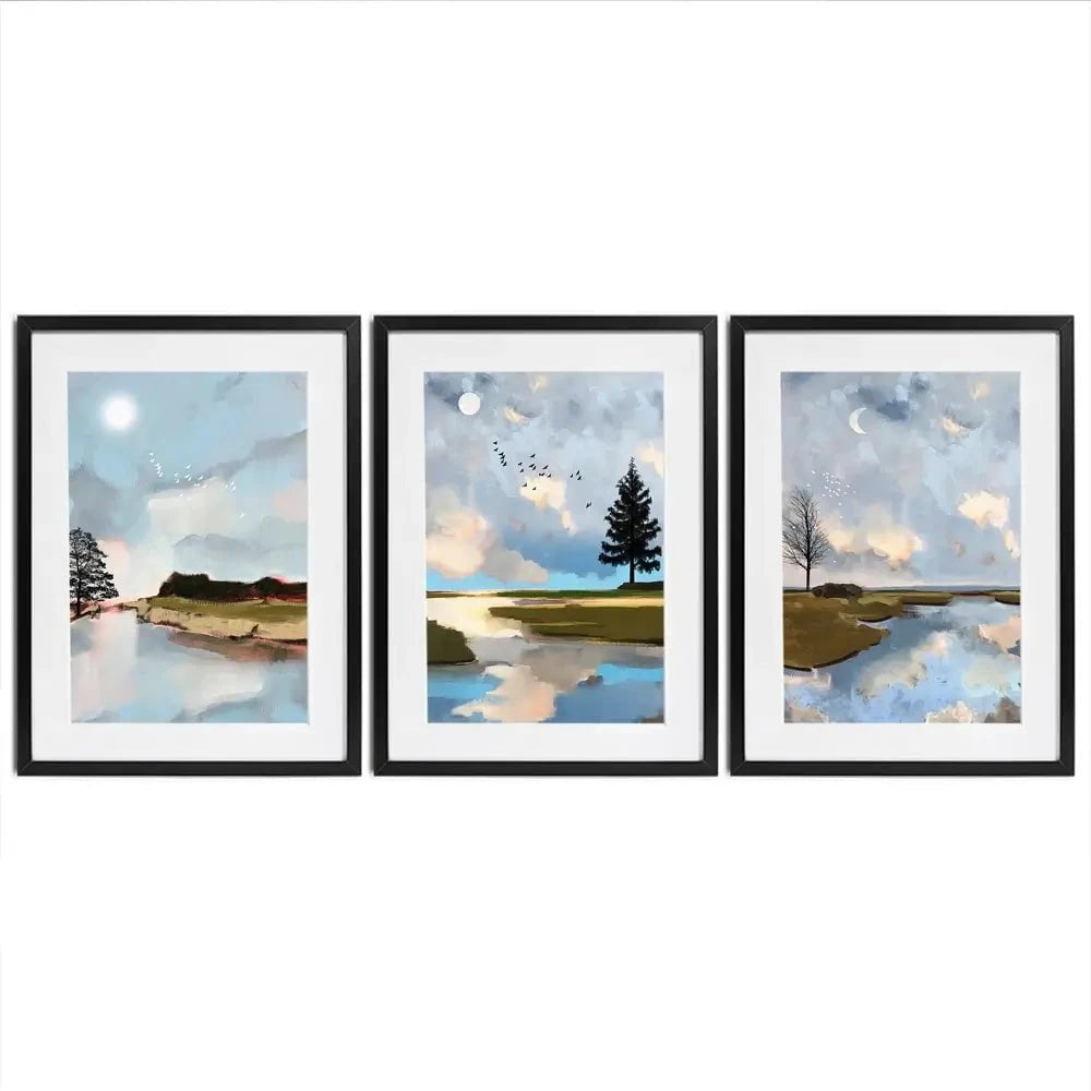 Sunrise To Sunset Framed Art Print Trio Sunrise To Sunset Framed Art Print Trio wall art product Greatart / Shutterstock