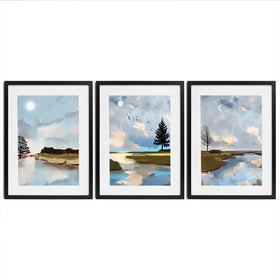 Sunrise To Sunset Framed Art Print Trio Sunrise To Sunset Framed Art Print Trio wall art product Greatart / Shutterstock