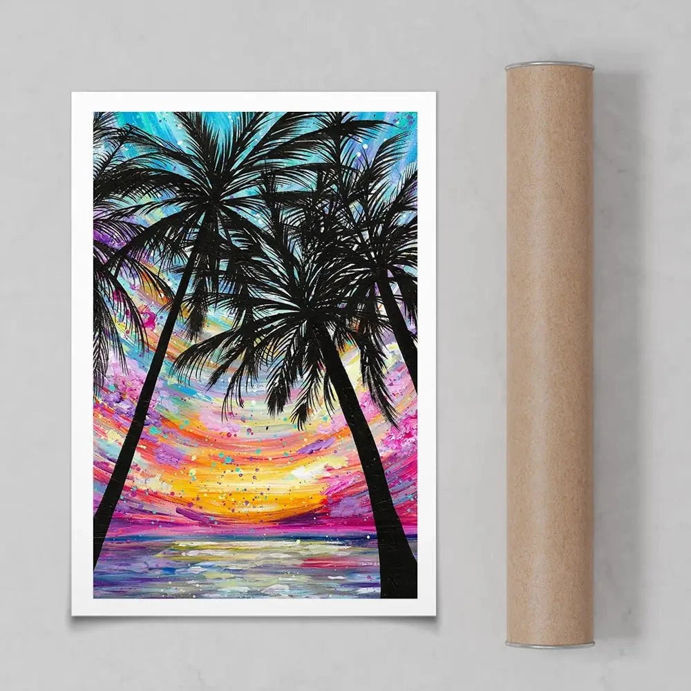 Sunset Beach Art Print Sunset Beach Art Print wall art product Emma LC Art