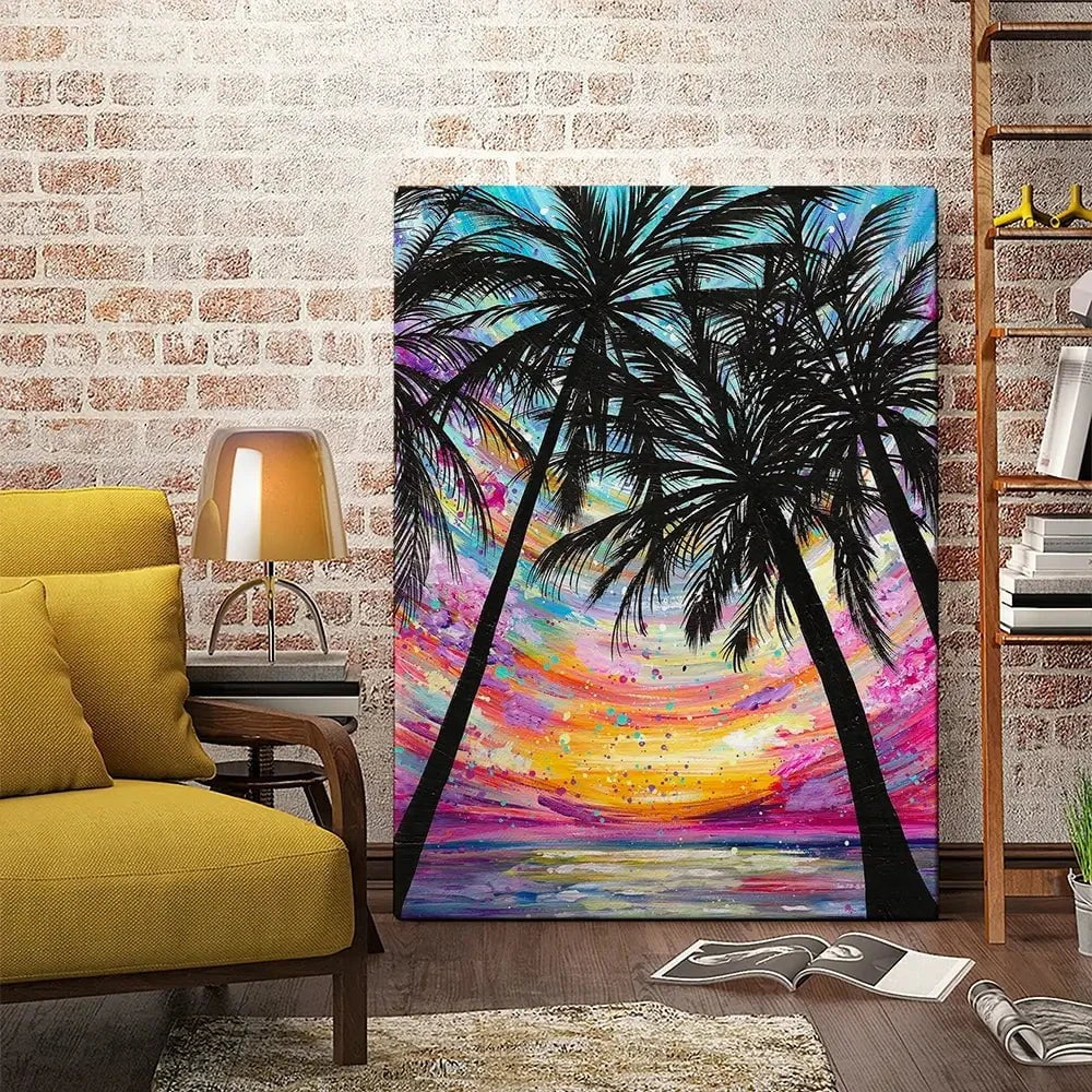 Sunset Beach Canvas Print Sunset Beach Canvas Print wall art product Emma LC Art