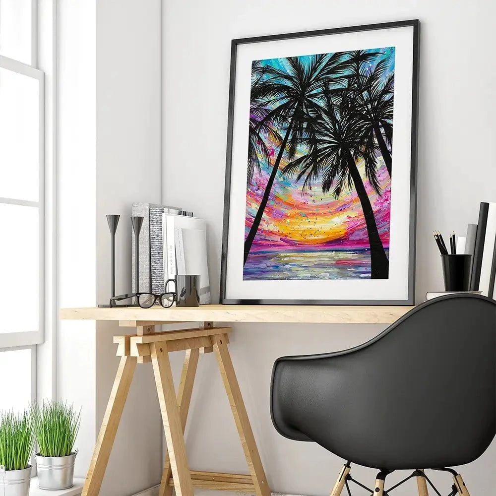 Sunset Beach Framed Art Print Sunset Beach Framed Art Print wall art product Emma LC Art