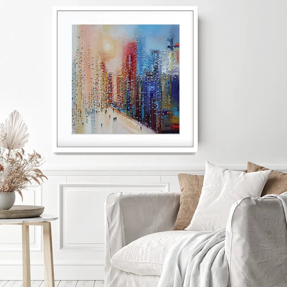 Sunset City Framed Art Print Sunset City Framed Art Print wall art product Ekaterina Ermilkina