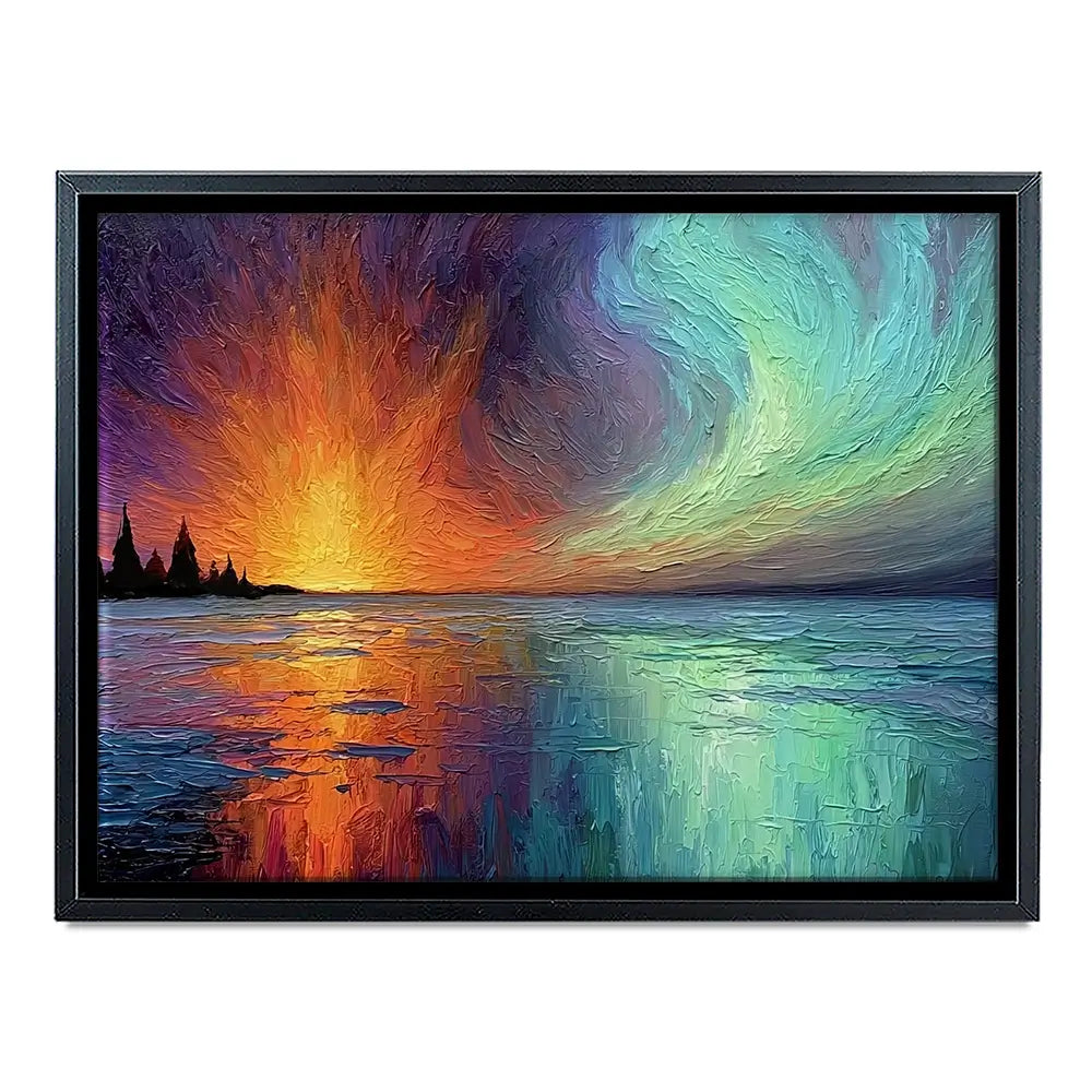 Sunset Fire And Aurora Canvas Print Sunset Fire And Aurora Canvas Print wall art product David Alexander Elder