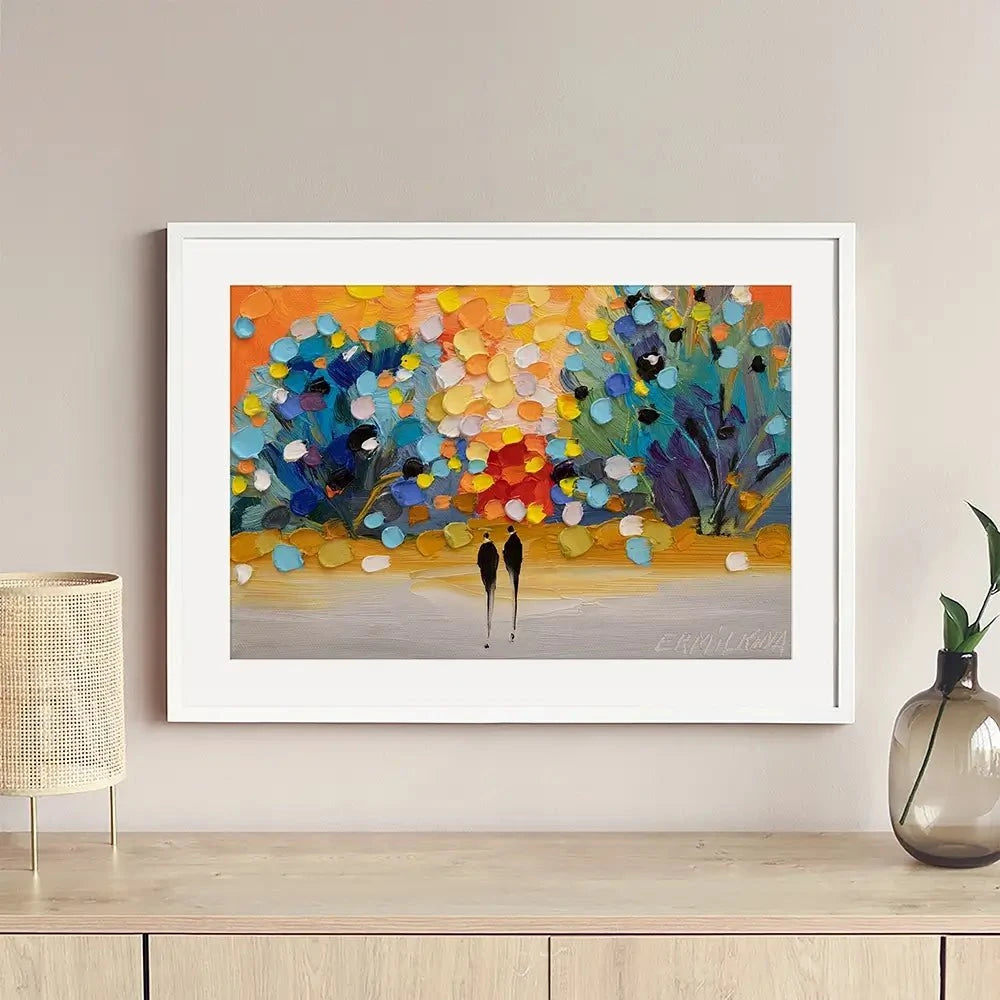Sunset In The Park Framed Art Print Sunset In The Park Framed Art Print wall art product Ekaterina Ermilkina