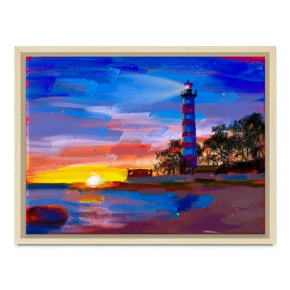Sunset Lighthouse Scene Canvas Print Sunset Lighthouse Scene Canvas Print wall art product Valenty / Shutterstock