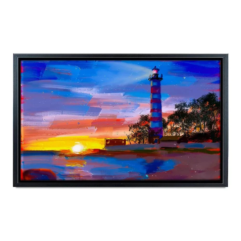 Sunset Lighthouse Scene Canvas Print Sunset Lighthouse Scene Canvas Print wall art product Valenty / Shutterstock