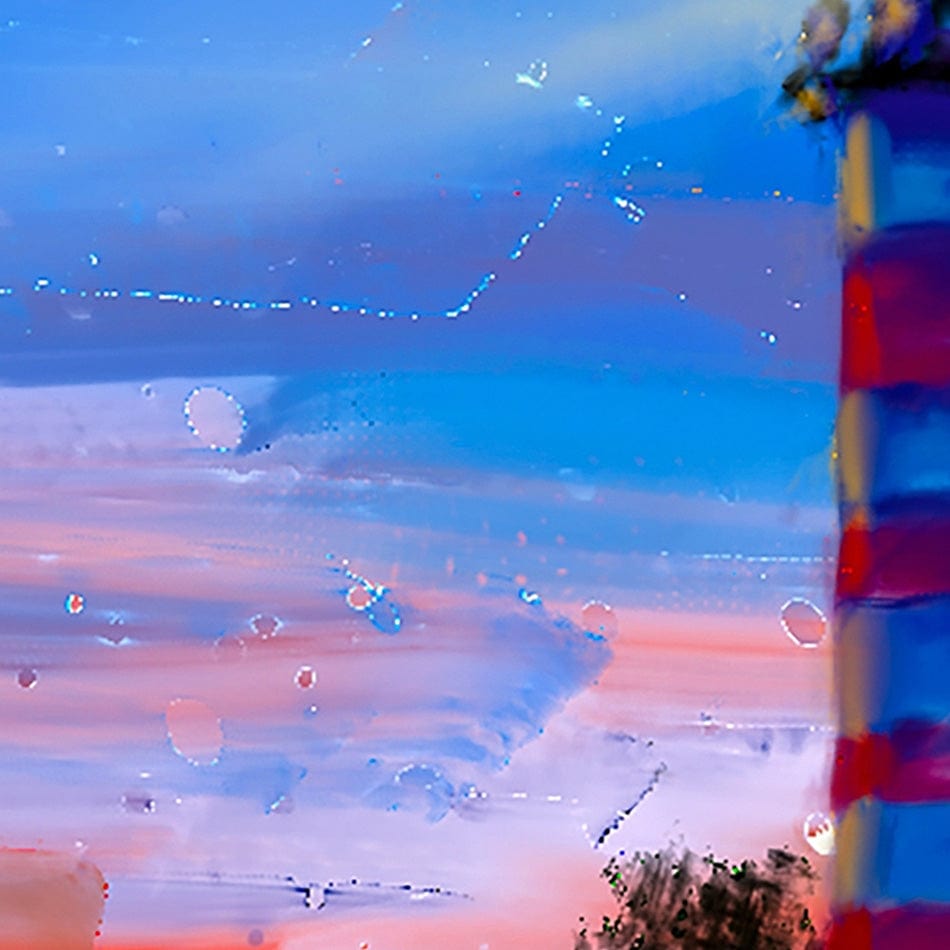 Sunset Lighthouse Scene Square Canvas Print wall art product Valenty / Shutterstock