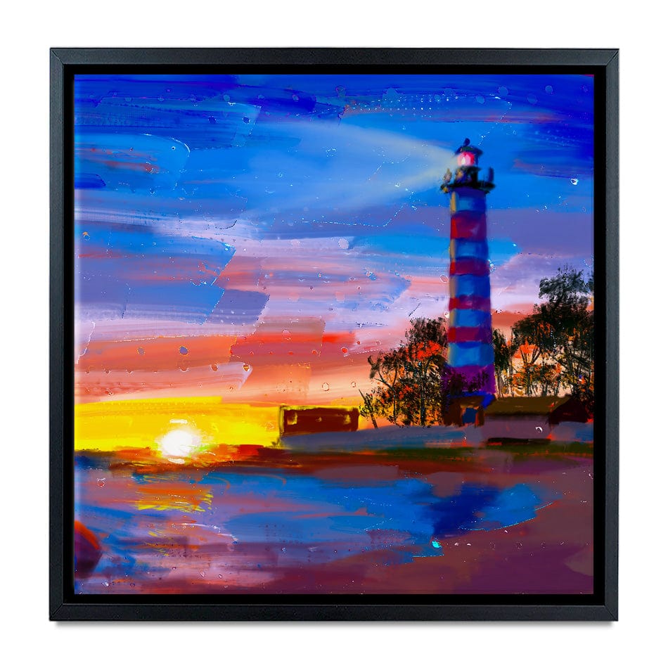Sunset Lighthouse Scene Square Canvas Print wall art product Valenty / Shutterstock