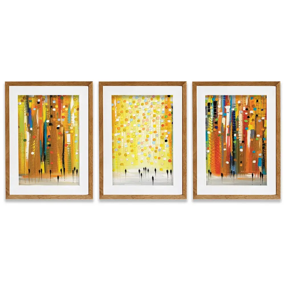Sunset Lights Framed Art Print Trio Sunset Lights Framed Art Print Trio wall art product Ekaterina Ermilkina