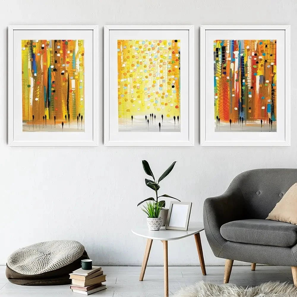 Sunset Lights Framed Art Print Trio Sunset Lights Framed Art Print Trio wall art product Ekaterina Ermilkina