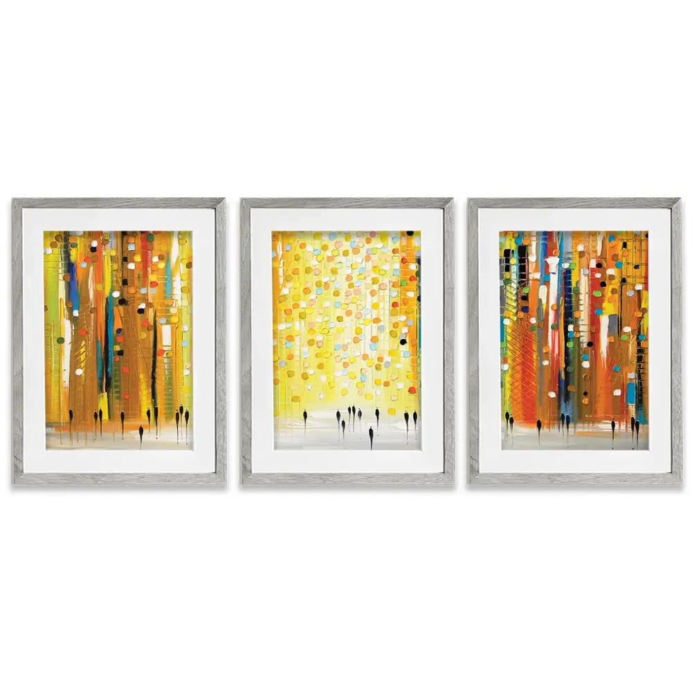 Sunset Lights Framed Art Print Trio Sunset Lights Framed Art Print Trio wall art product Ekaterina Ermilkina