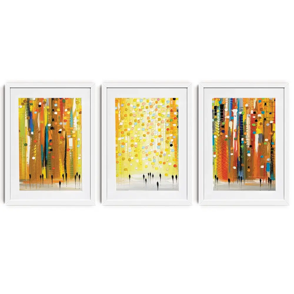 Sunset Lights Framed Art Print Trio Sunset Lights Framed Art Print Trio wall art product Ekaterina Ermilkina