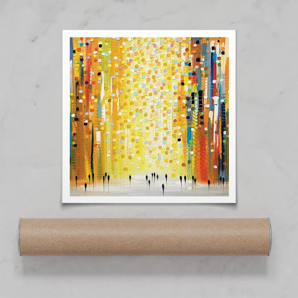 Sunset Lights Square Art Print Sunset Lights Square Art Print wall art product Ekaterina Ermilkina