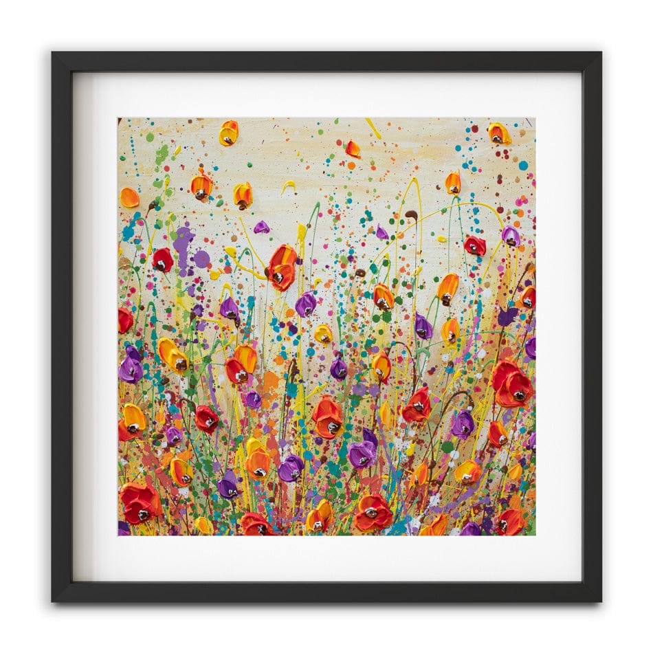 Sunset Meadow Square Framed Art Print wall art product Olga Tkachyk