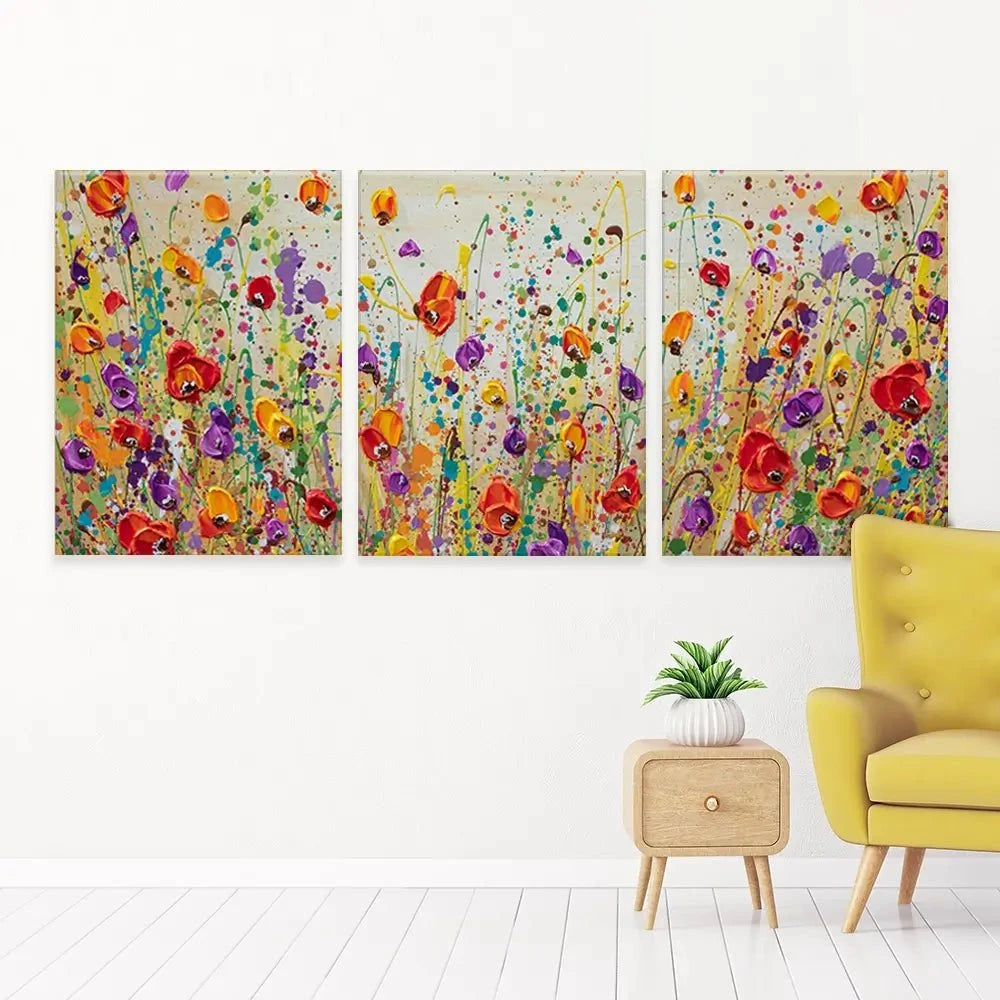 Sunset Meadow Trio Canvas Print Sunset Meadow Trio Canvas Print wall art product Olga Tkachyk