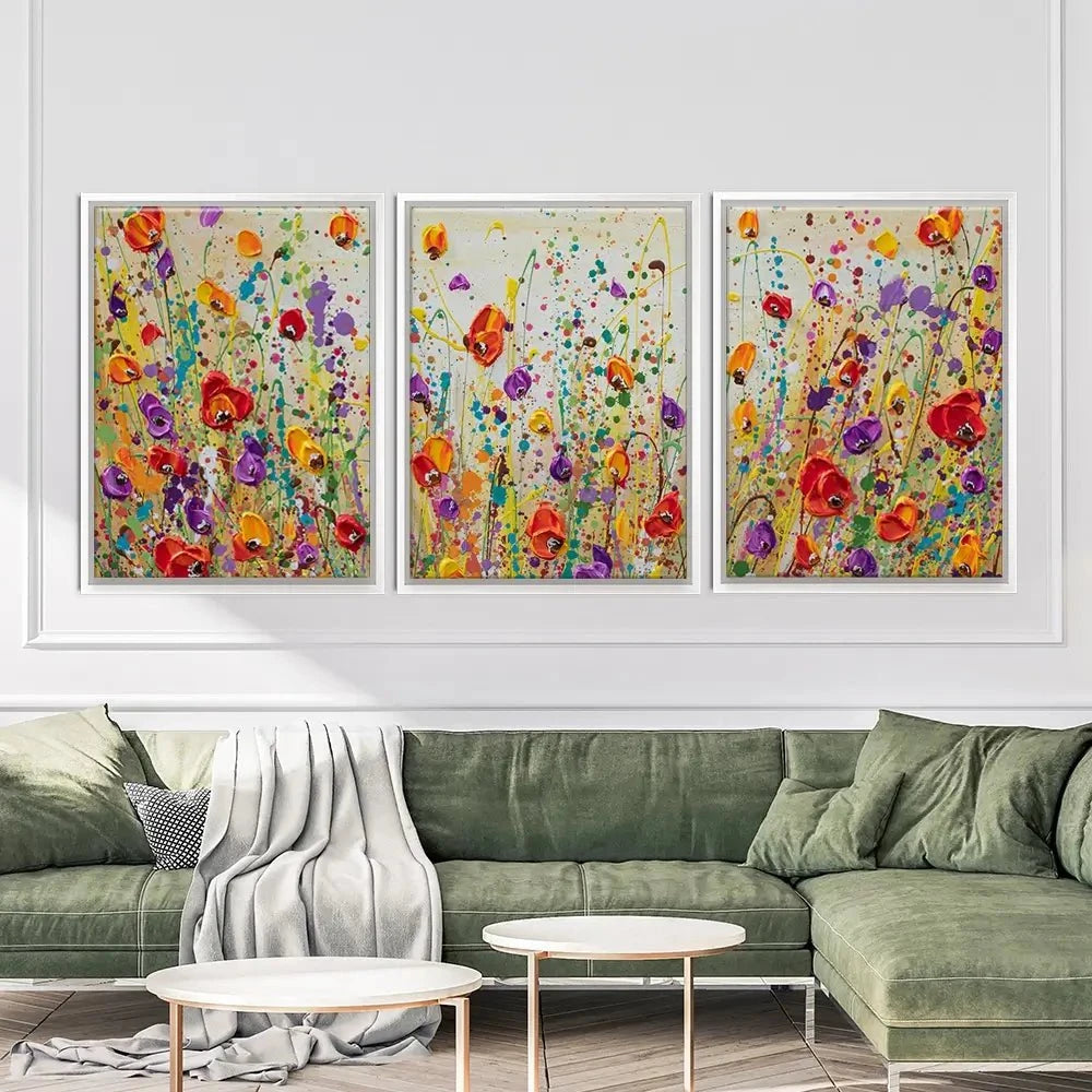 Sunset Meadow Trio Canvas Print Sunset Meadow Trio Canvas Print wall art product Olga Tkachyk