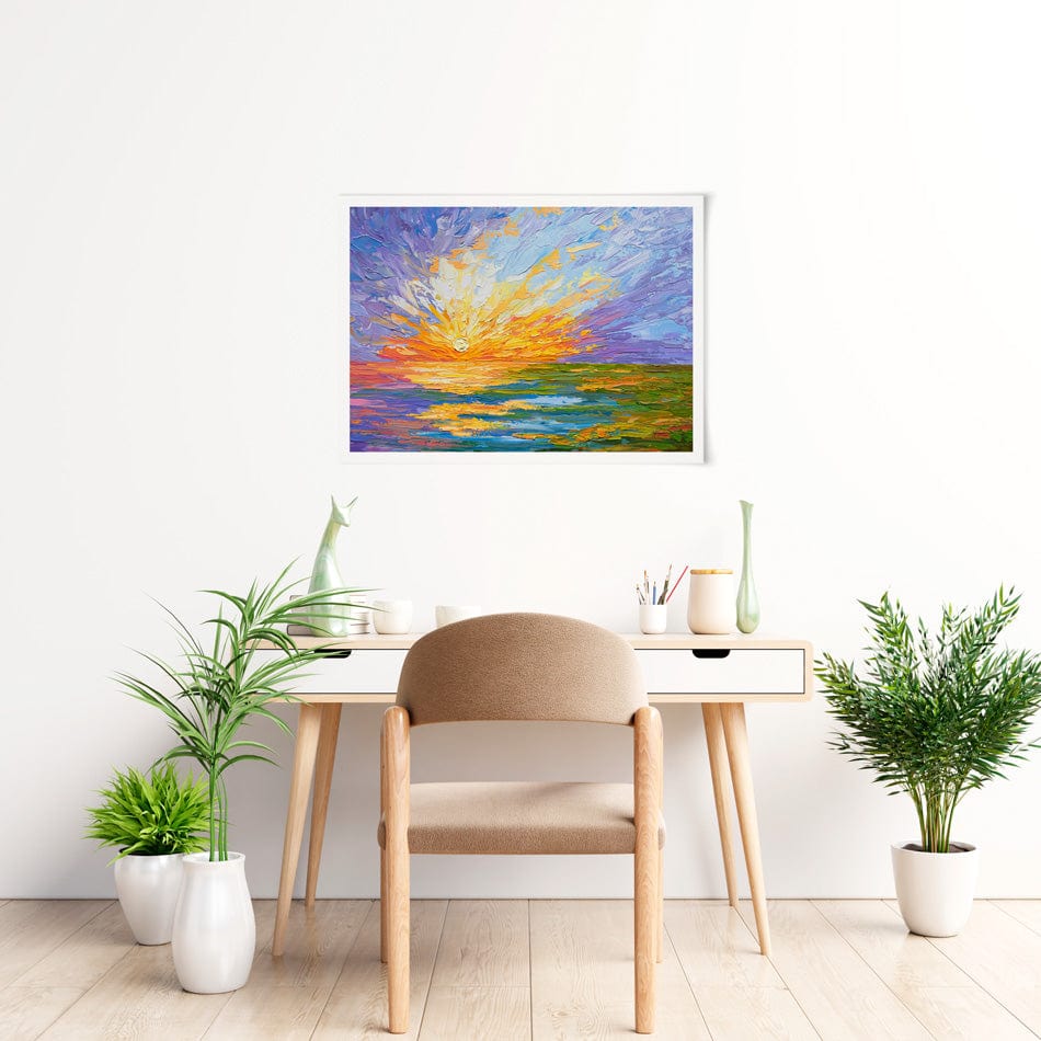 Sunset Over A Lake Art Print wall art product Olga Tkachyk