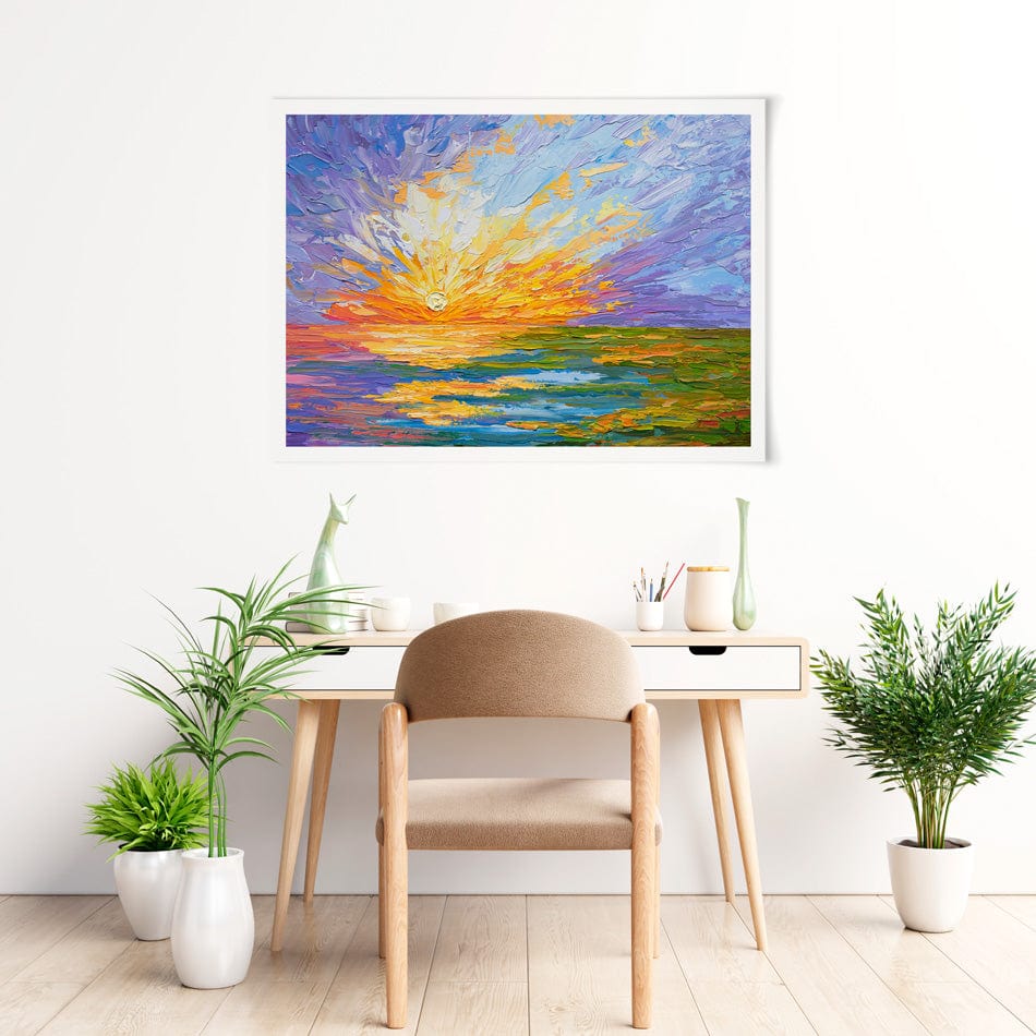 Sunset Over A Lake Art Print wall art product Olga Tkachyk