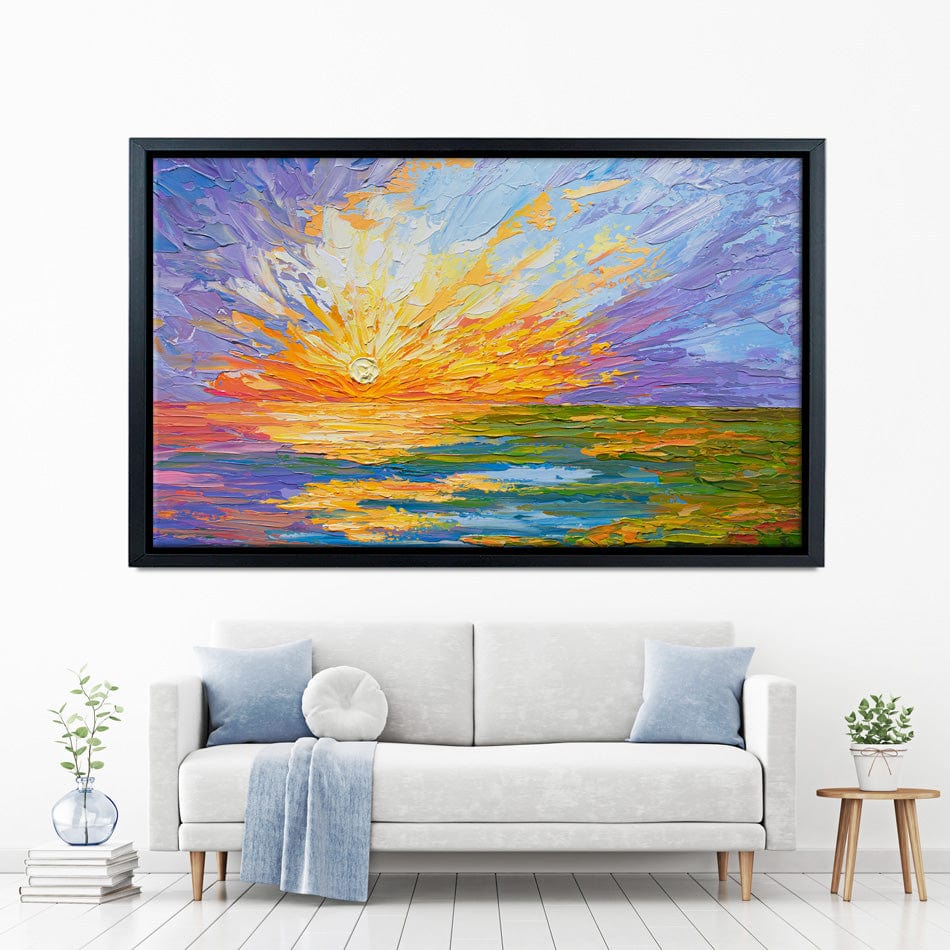 Sunset Over A Lake Canvas Print wall art product Olga Tkachyk