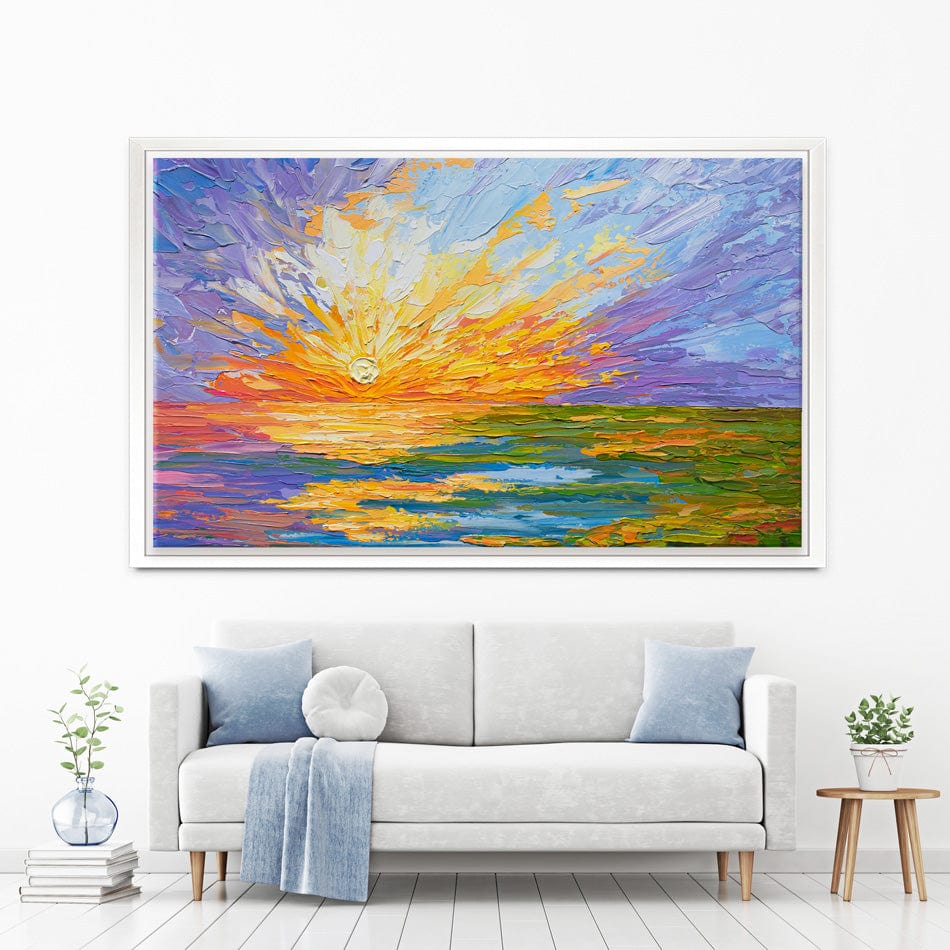 Sunset Over A Lake Canvas Print wall art product Olga Tkachyk
