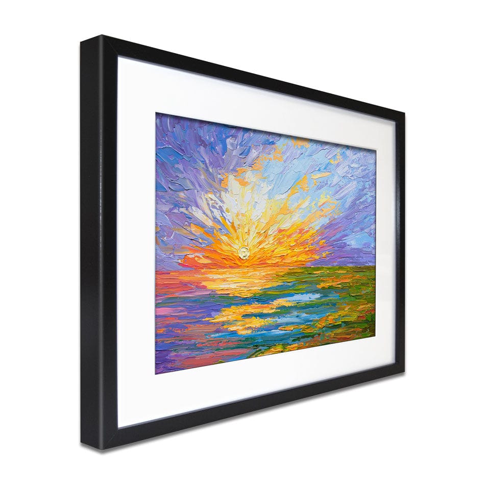 Sunset Over A Lake Framed Art Print wall art product Olga Tkachyk
