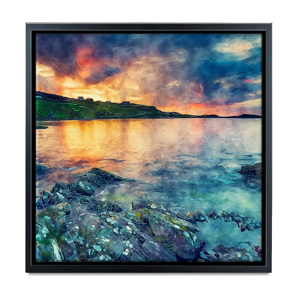 Sunset Over The Bay Square Canvas Print Sunset Over The Bay Square Canvas Print wall art product Helen Hotson / Shutterstock