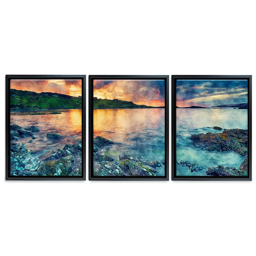 Sunset Over The Bay Trio Canvas Print Sunset Over The Bay Trio Canvas Print wall art product Helen Hotson / Shutterstock