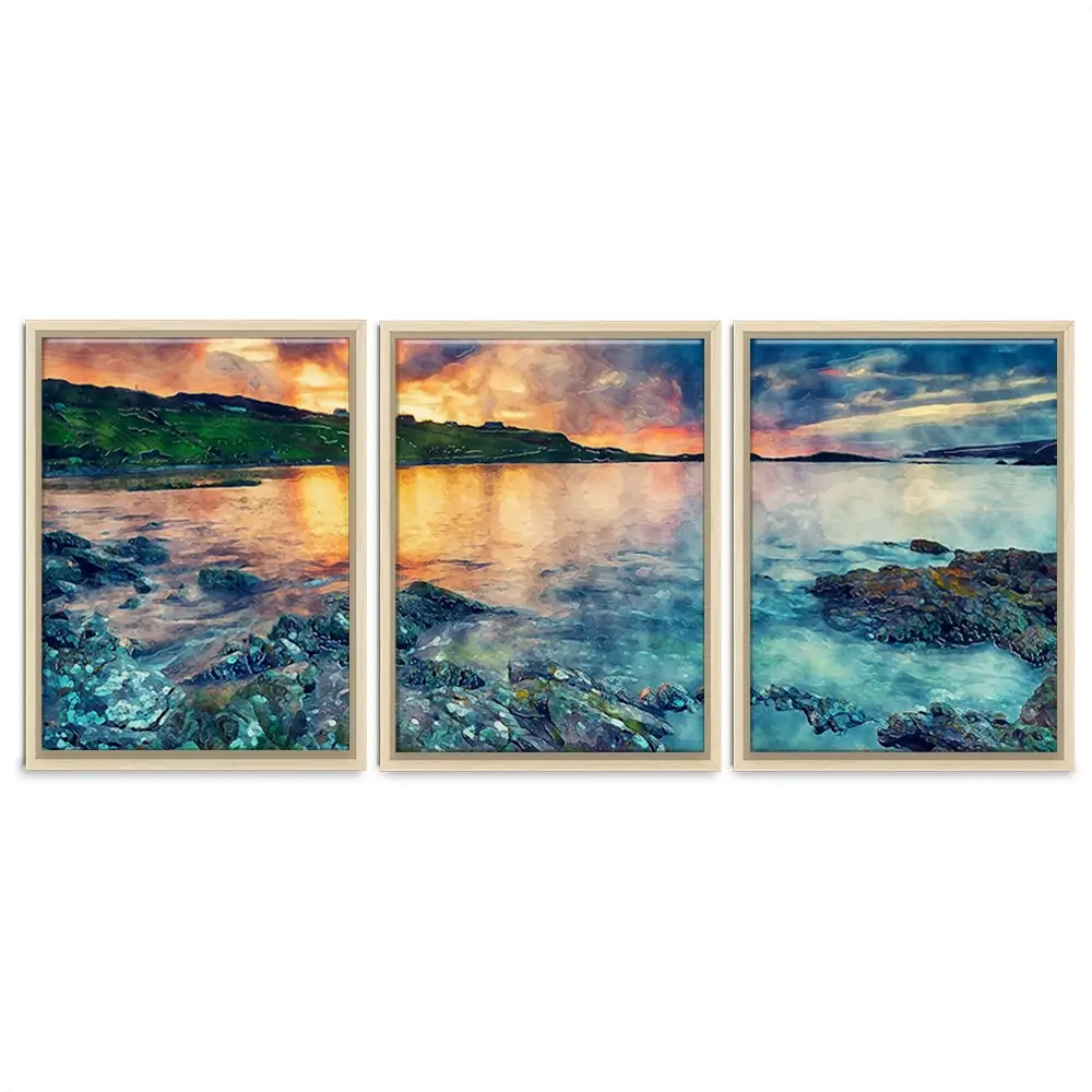 Sunset Over The Bay Trio Canvas Print Sunset Over The Bay Trio Canvas Print wall art product Helen Hotson / Shutterstock
