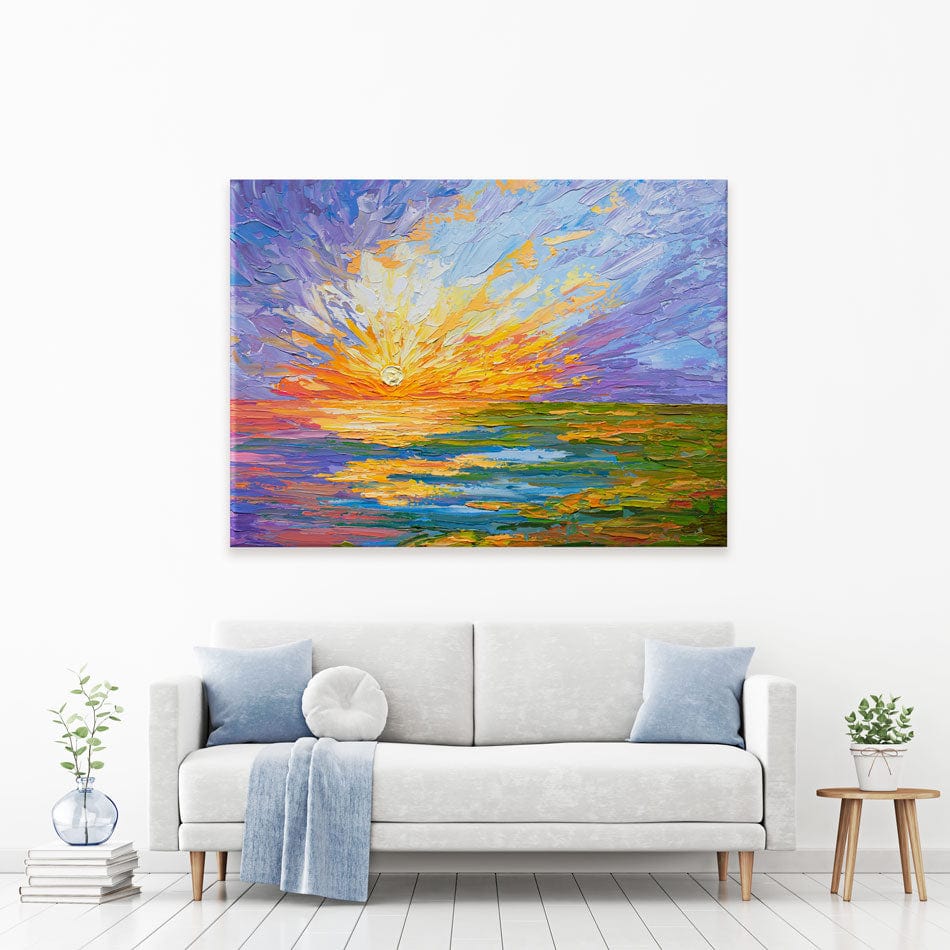 Sunset Over The Lake Canvas Print wall art product Olga Tkachyk