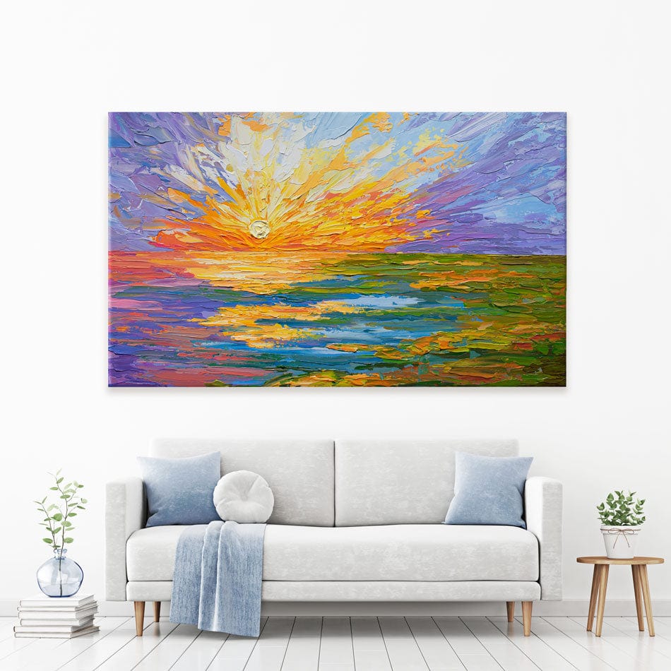 Sunset Over The Lake Canvas Print wall art product Olga Tkachyk