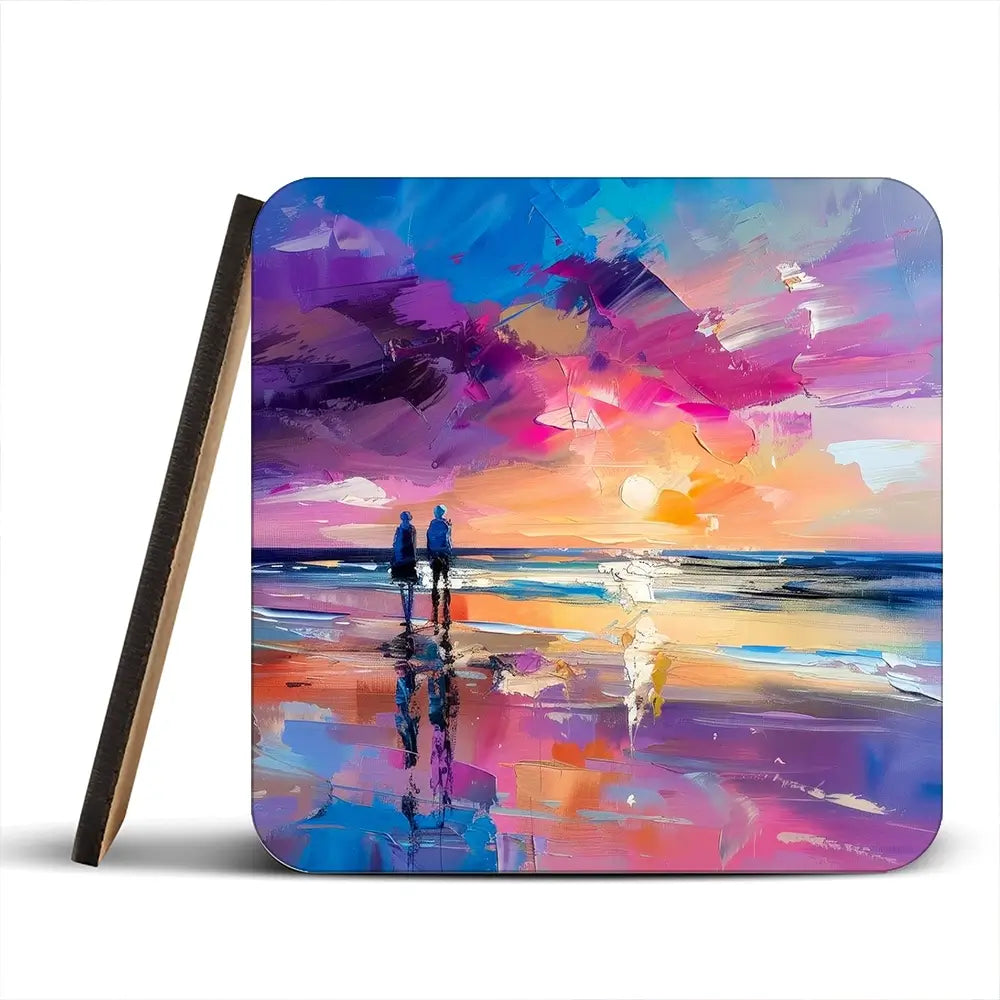 Sunset Strolling Coaster Set Sunset Strolling Coaster Set wall art product Art Print Shop