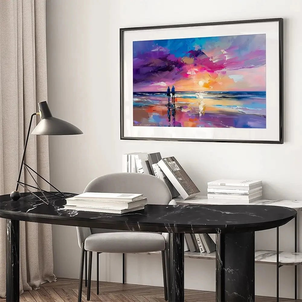 Sunset Strolling Framed Art Print Sunset Strolling Framed Art Print wall art product David Alexander Elder