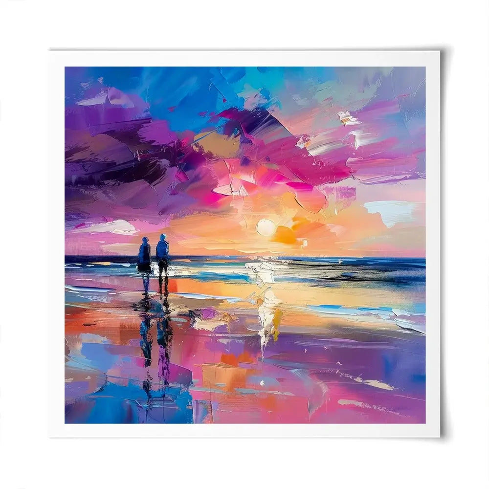 Sunset Strolling Square Art Print Sunset Strolling Square Art Print wall art product Art Print Shop