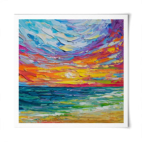 Sunset Swish Square Art Print Sunset Swish Square Art Print wall art product Art Print Shop