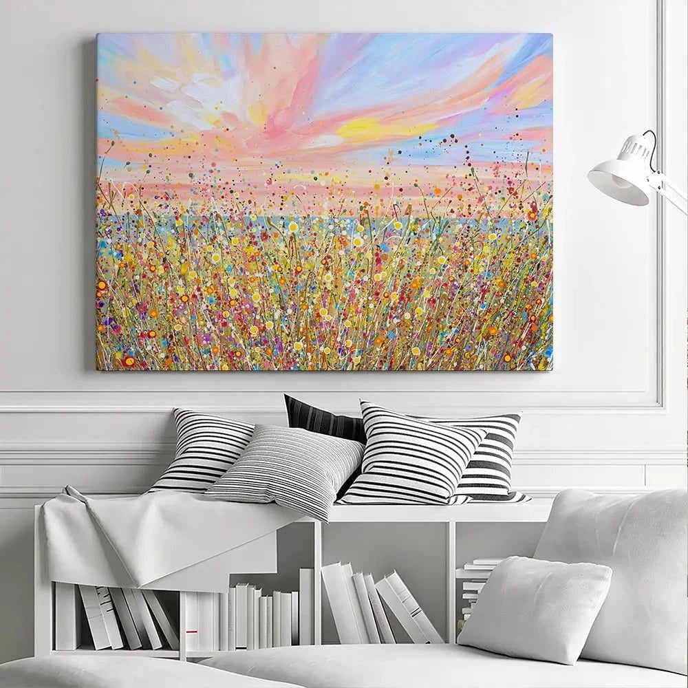 Sunset Wildflowers Canvas Print Sunset Wildflowers Canvas Print wall art product Olga Tkachyk