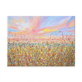 Sunset Wildflowers Canvas Print Sunset Wildflowers Canvas Print wall art product Olga Tkachyk
