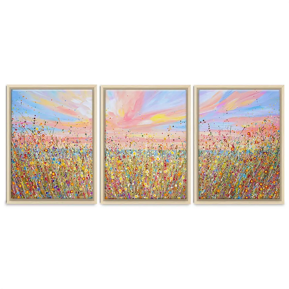 Sunset Wildflowers Trio Canvas Print Sunset Wildflowers Trio Canvas Print wall art product Olga Tkachyk