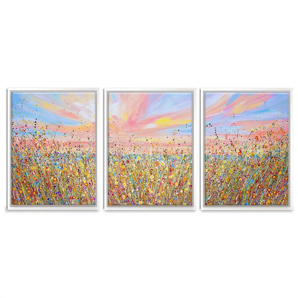 Sunset Wildflowers Trio Canvas Print Sunset Wildflowers Trio Canvas Print wall art product Olga Tkachyk