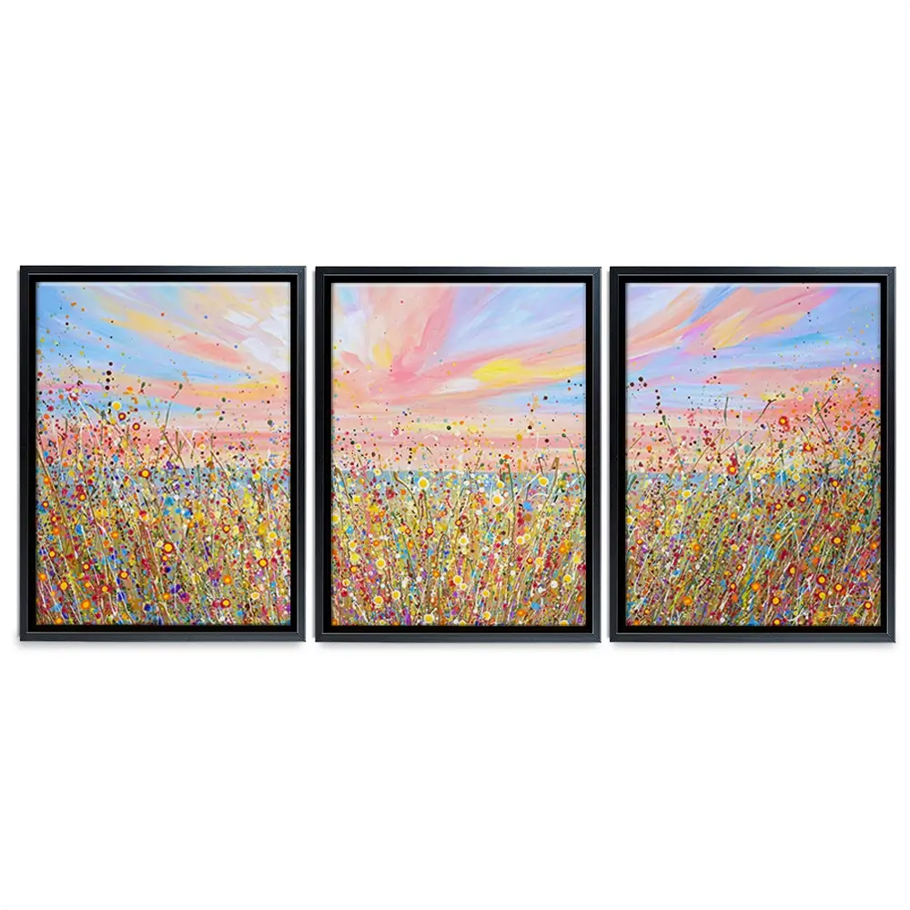 Sunset Wildflowers Trio Canvas Print Sunset Wildflowers Trio Canvas Print wall art product Olga Tkachyk