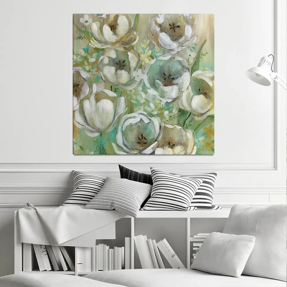 Sunwashed Tulips Square Canvas Print Sunwashed Tulips Square Canvas Print wall art product Carol Robinson
